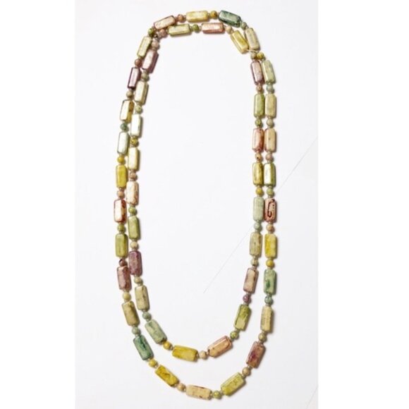 Forever 21 Bohemian 18” Stone Necklace Pastel Multicolor Everyday - Picture 2 of 4